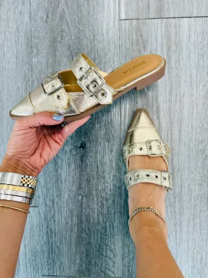 Gold Feeling Wild Pointed Toe Flats