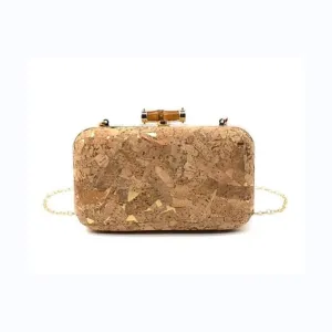 Gold Flecked Cork Clutch