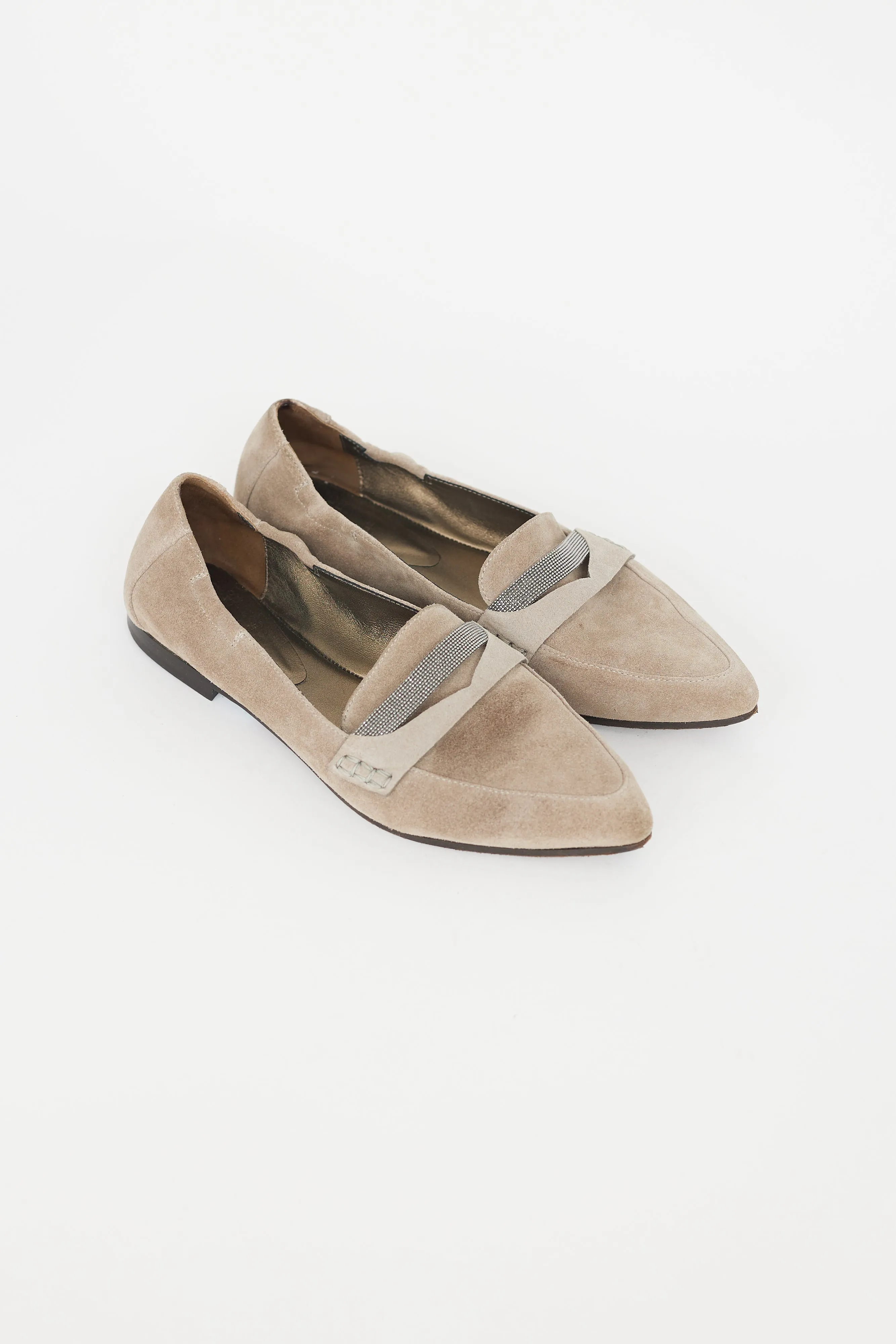 Grey Suede Monili Flat