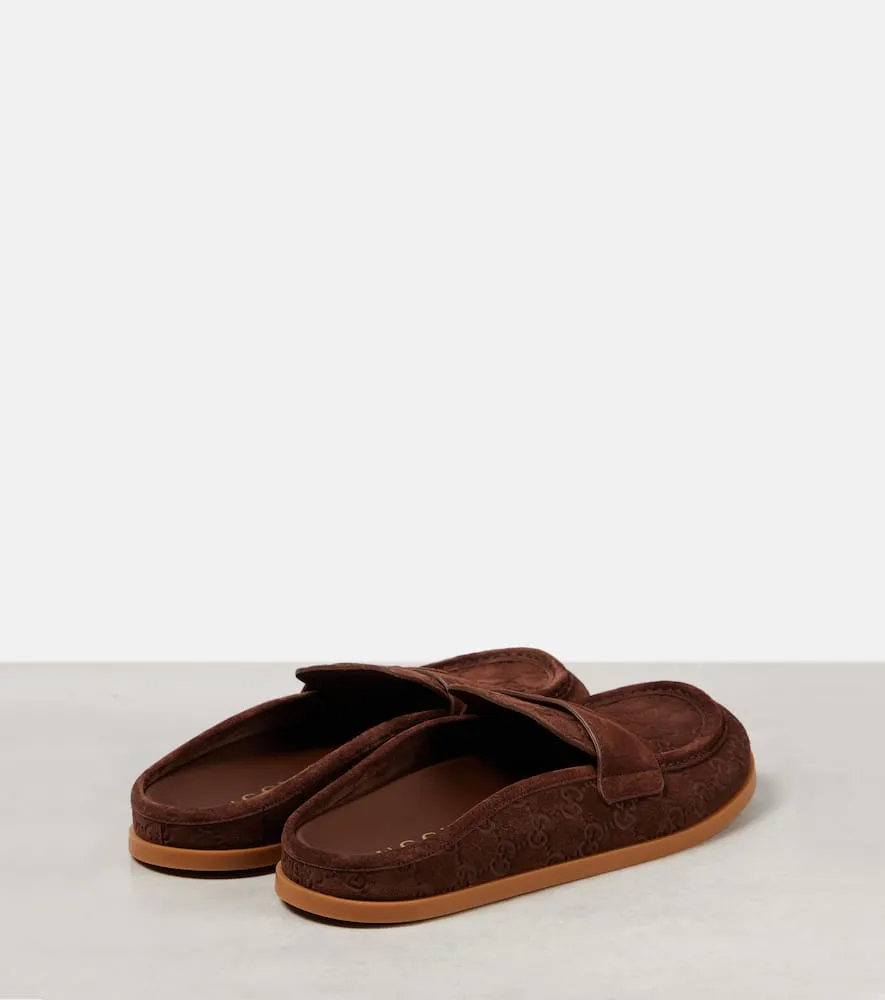 Gucci Double G GG suede mules