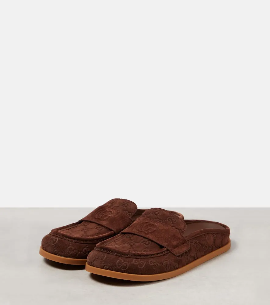 Gucci Double G GG suede mules