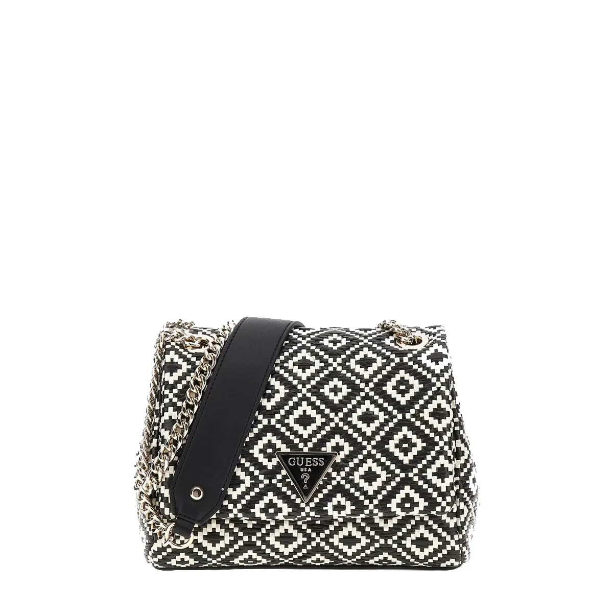 Guess - Rianee Black raffia Mini Shoulder Bag - HWWR9228210 - BLACK