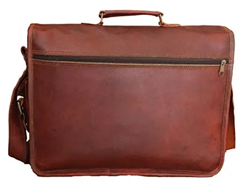 Handmadecraft Leather Unisex Real Leather Messenger Bag For Laptop Briefcase Satchel ...