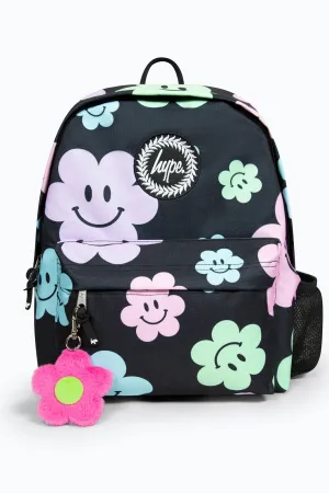 Hype Girls Black Happy Flowers Iconic Backpack