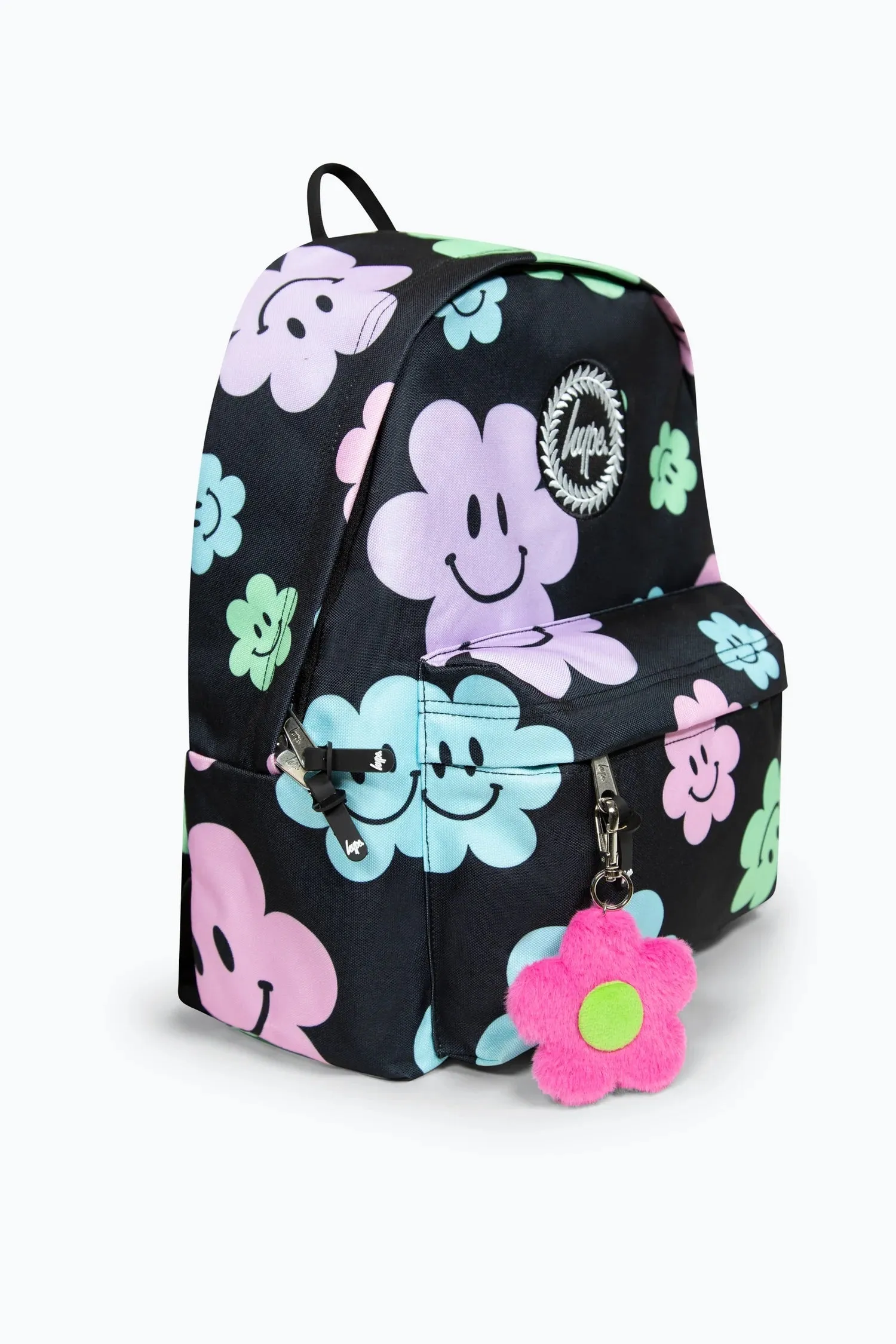 Hype Girls Black Happy Flowers Iconic Backpack