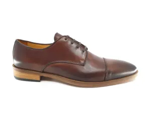 Imaschi Gold 3371 Vitello Brandy Dark Brown 4 Eyelet Shoe Made In Italy