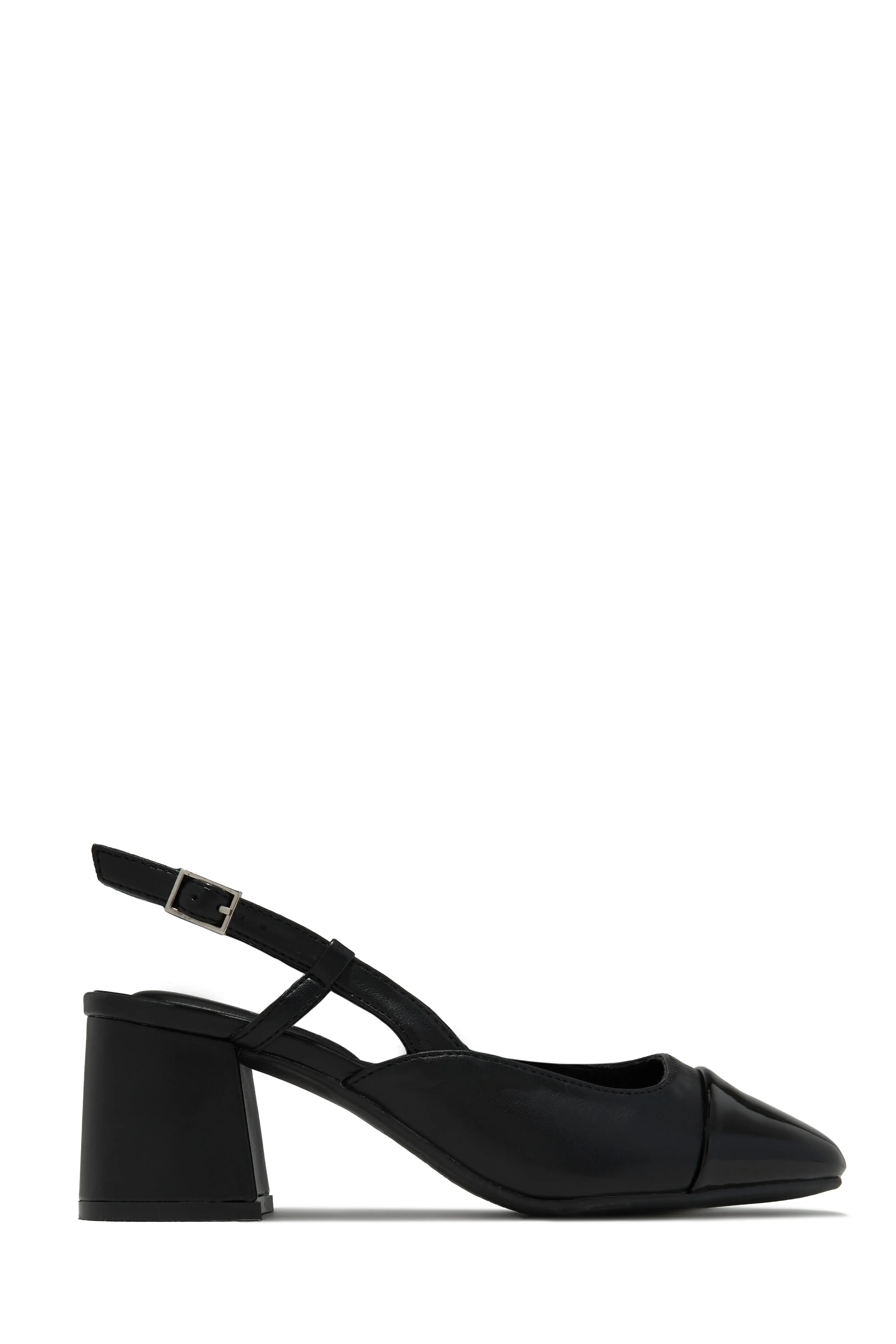 Irene Slingback Block Mid Heels - Ivory