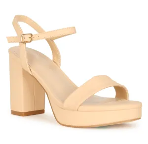 Kaylee - Platform Block Heel (Nude)
