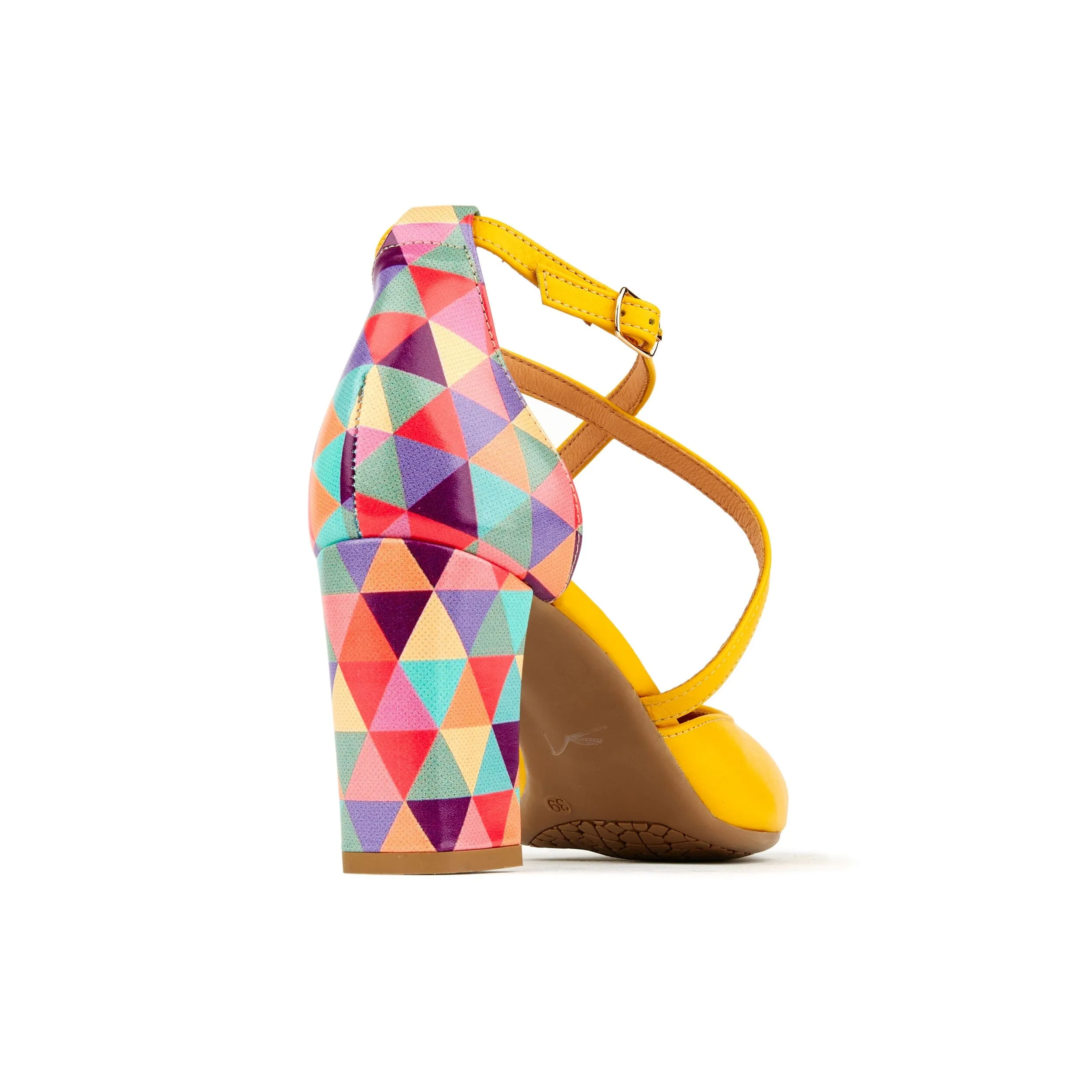 Kylie - Yellow & Multi Triangle Print