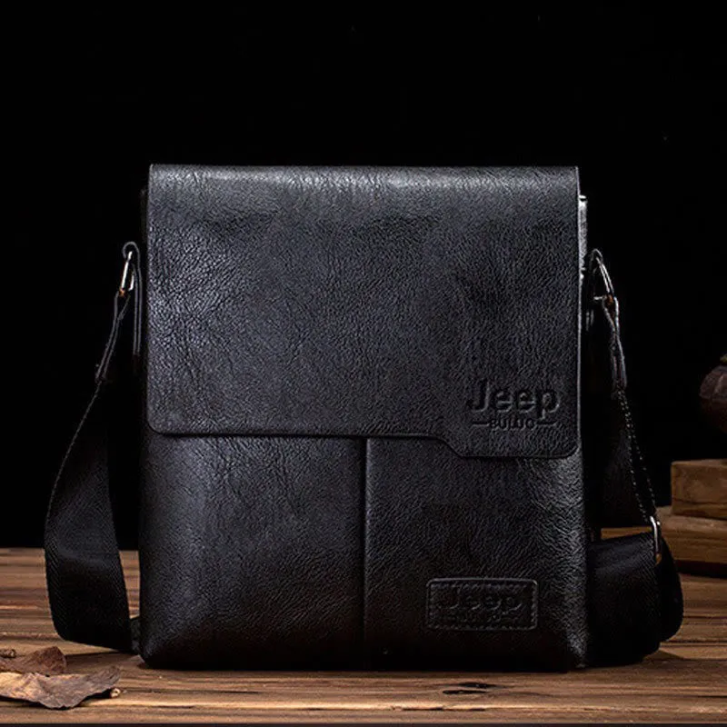 Large Capacity Retro Men Leather Messenger Bag Small Wallet Daily Crossbody Bags