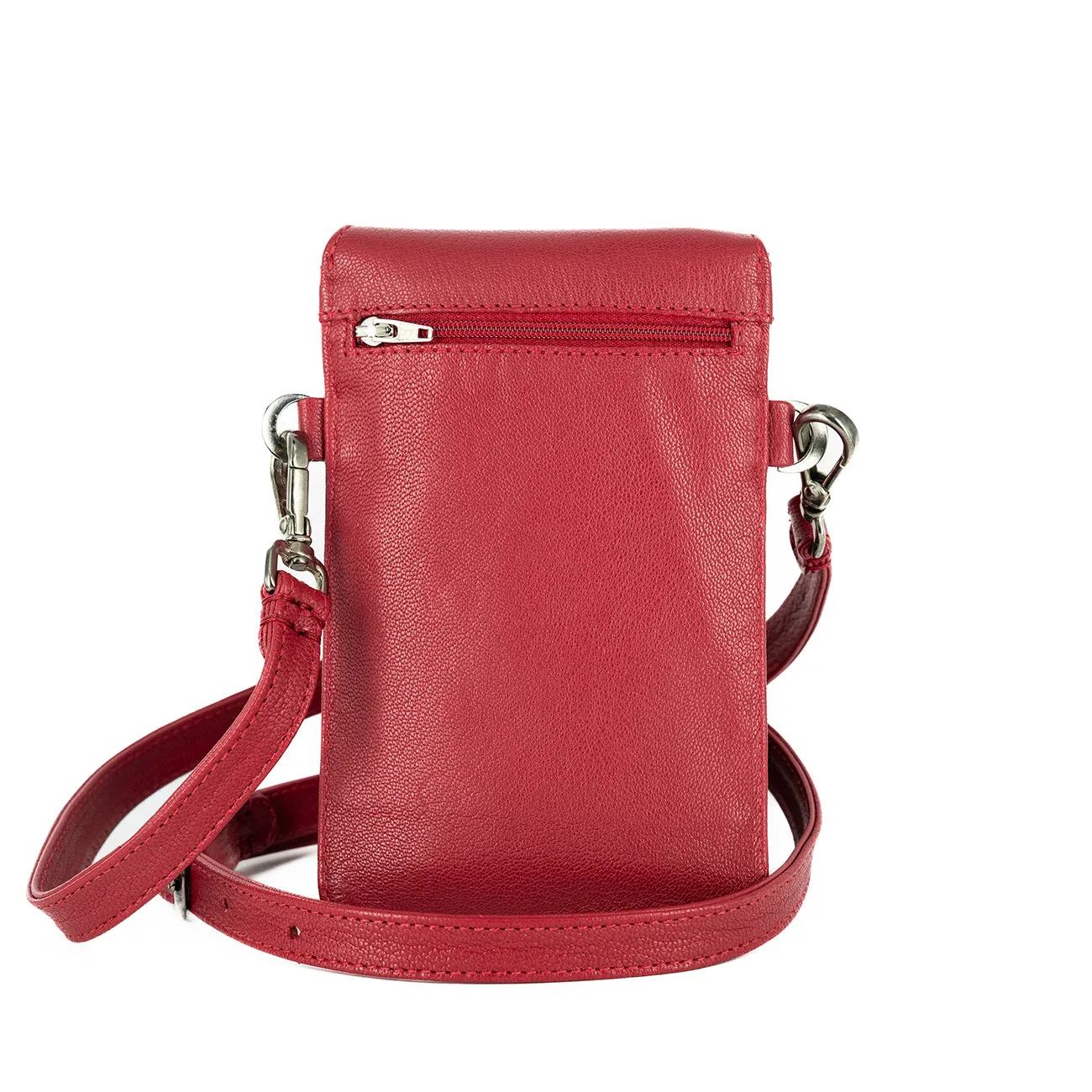 Lupita : Ladies Leather Crossbody Purse in Valentine Cayak