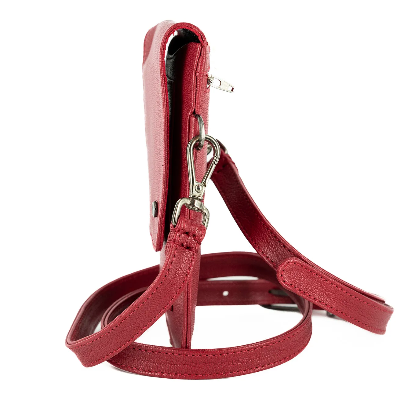 Lupita : Ladies Leather Crossbody Purse in Valentine Cayak