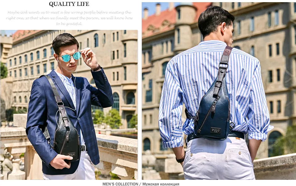 Luxury Leather Sling Bag - 5 Colors