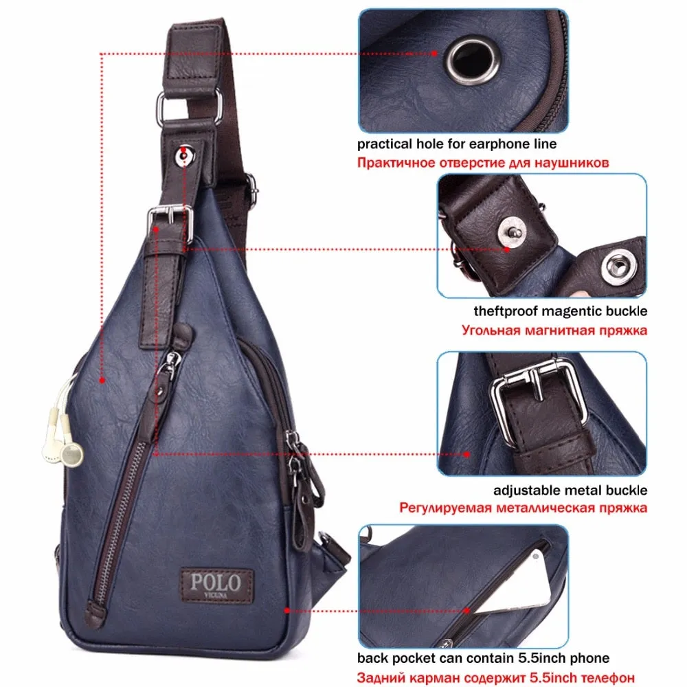 Luxury Leather Sling Bag - 5 Colors