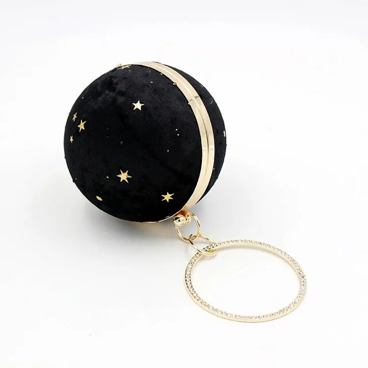 Luxy Moon Suede Women Round Clutches Mini Handbags Wedding Purse