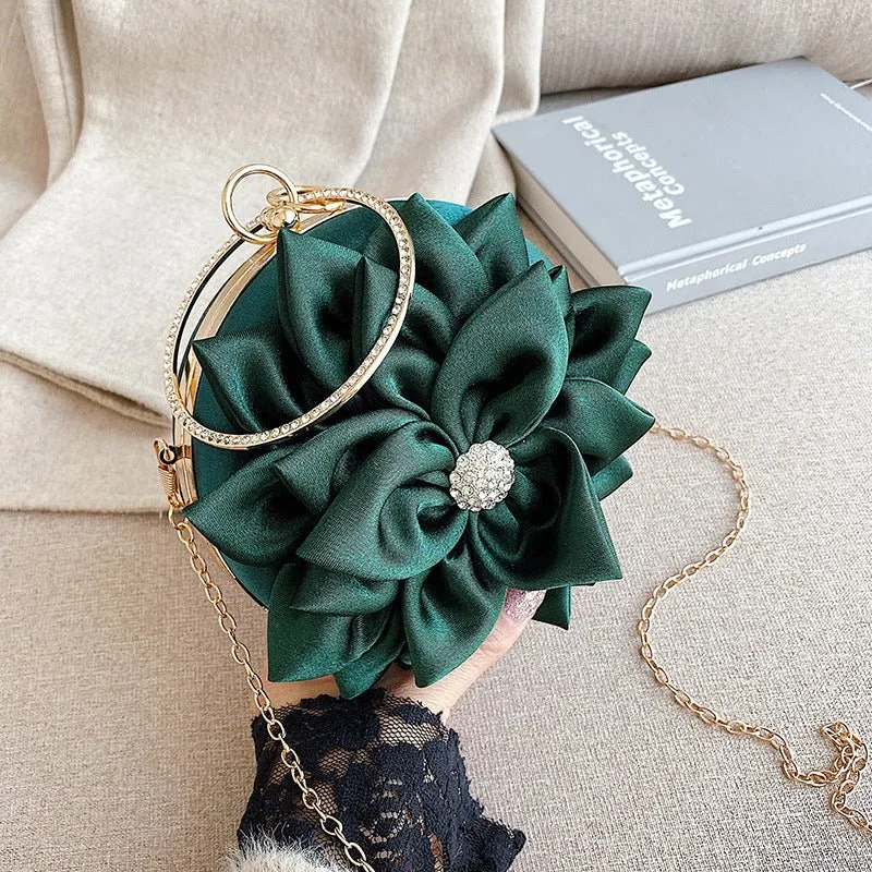 Luxy Moon Women's Clutch Round Flower Evening Bag Wedding Party Purse