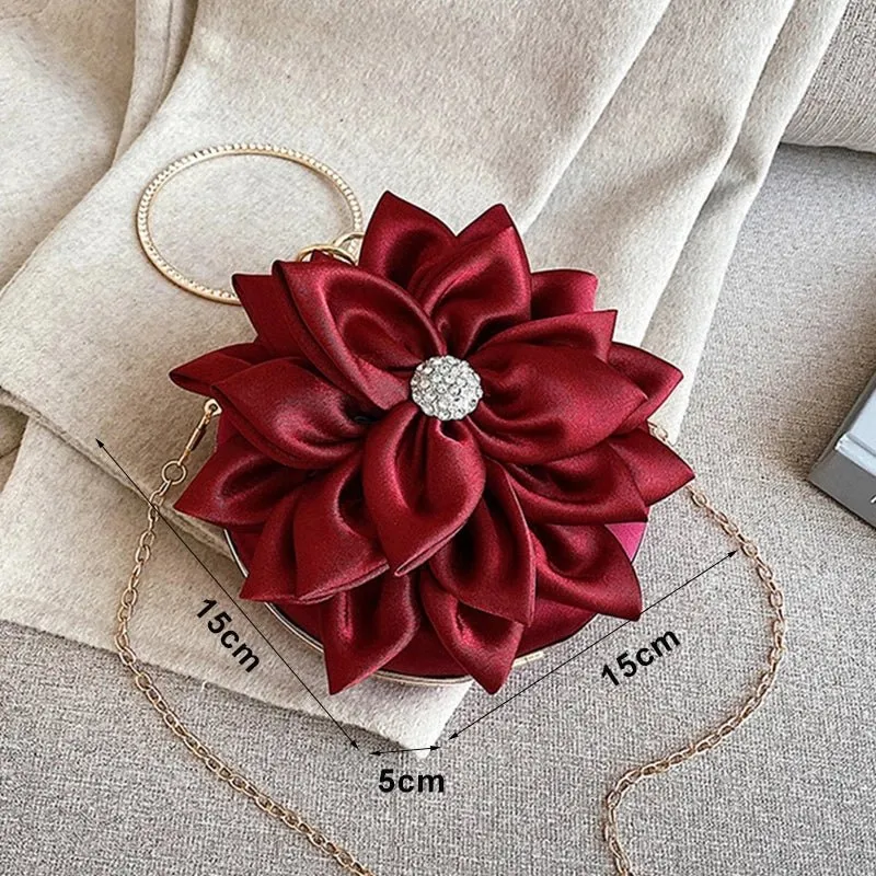 Luxy Moon Women's Clutch Round Flower Evening Bag Wedding Party Purse