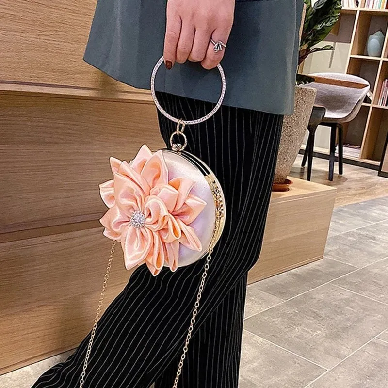 Luxy Moon Women's Clutch Round Flower Evening Bag Wedding Party Purse