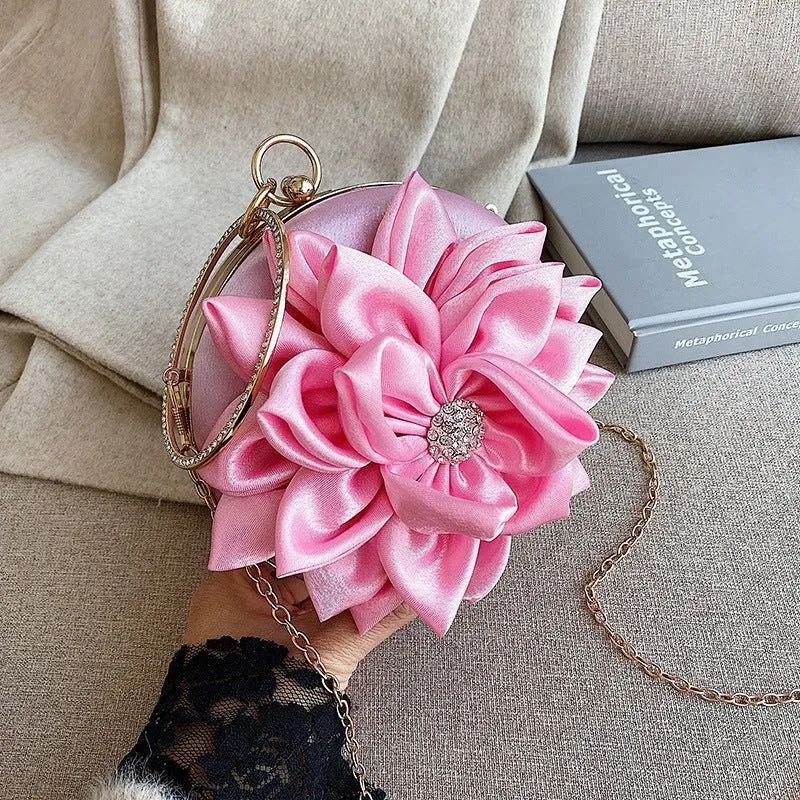 Luxy Moon Women's Clutch Round Flower Evening Bag Wedding Party Purse