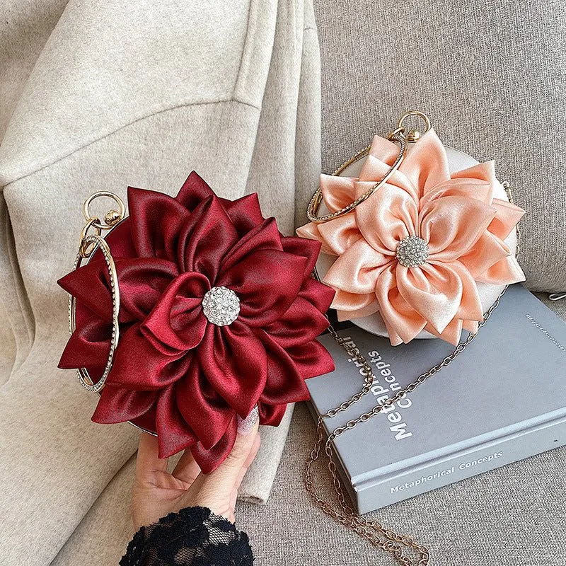 Luxy Moon Women's Clutch Round Flower Evening Bag Wedding Party Purse