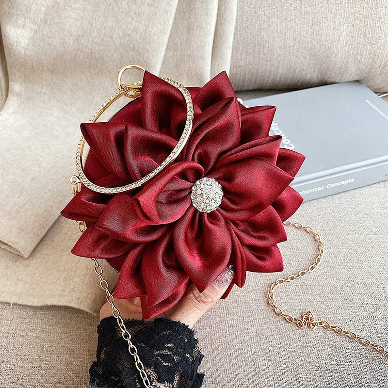 Luxy Moon Women's Clutch Round Flower Evening Bag Wedding Party Purse