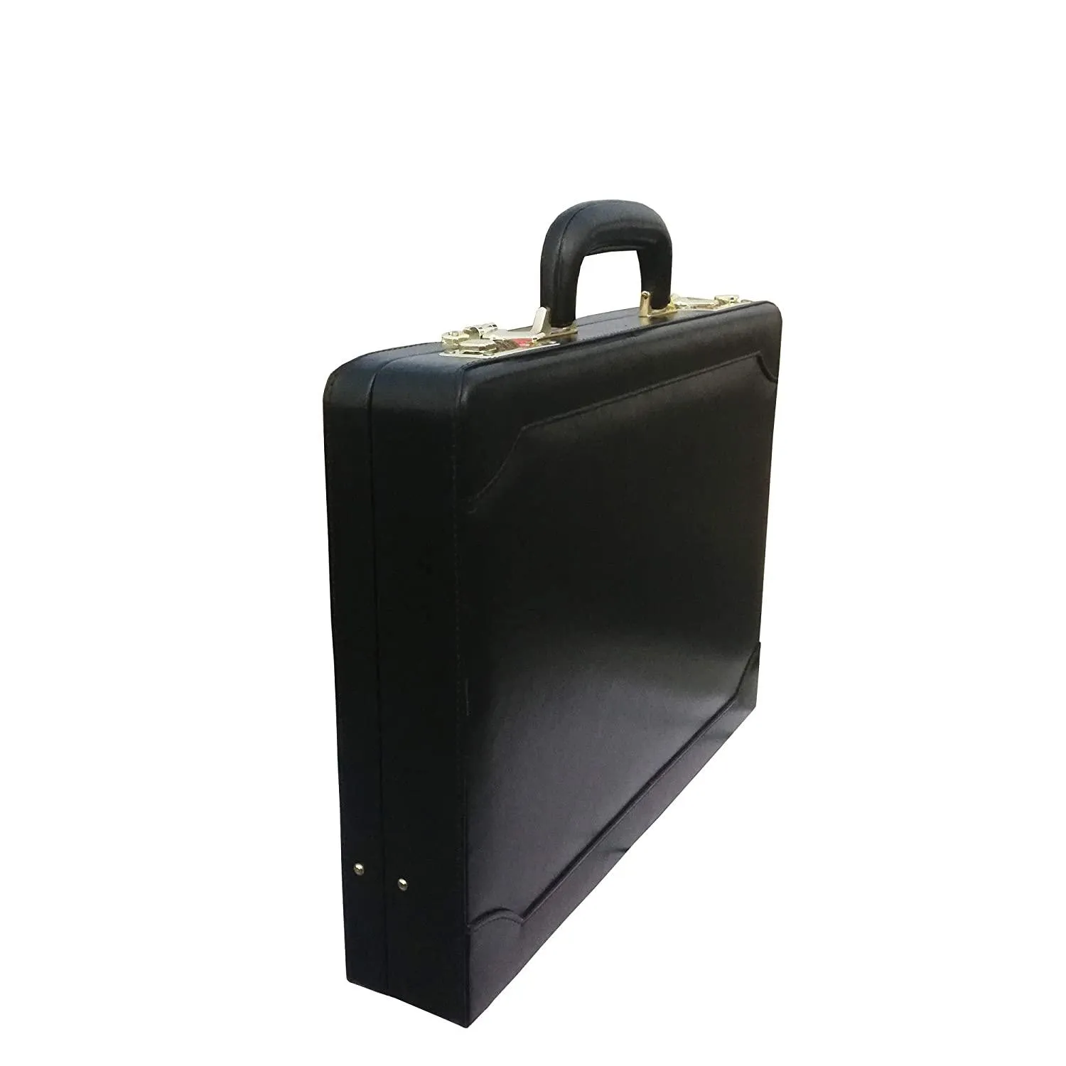 MANDAVA Genuine Leather Attache Doctor's Briefcase Business Handbag for Men Laptop MacBook 14 inches Carry Case (Black)