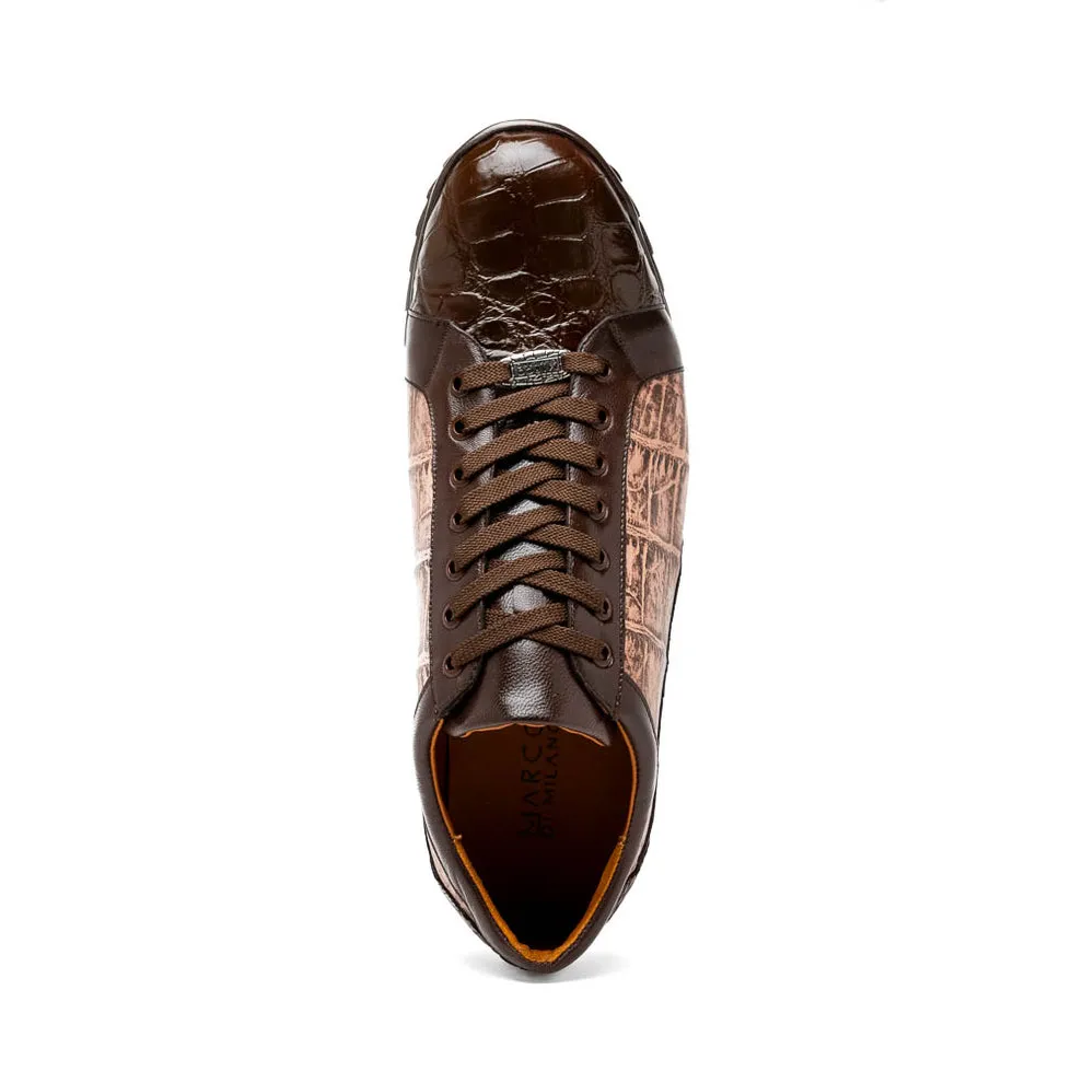 Marco Di Milano Cairo Men's Shoes Exotic Alligator Casual Sneakers (MDM1193)