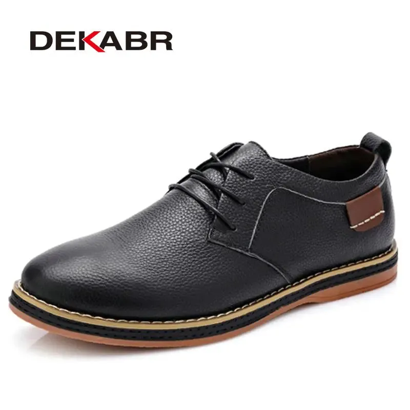 Men Flats Casual Genuine Leather Flat Shoes Oxford Fashion