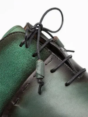 Mezlan Mens Forest Green Lace-up Calfskin Leather Dress Shoes