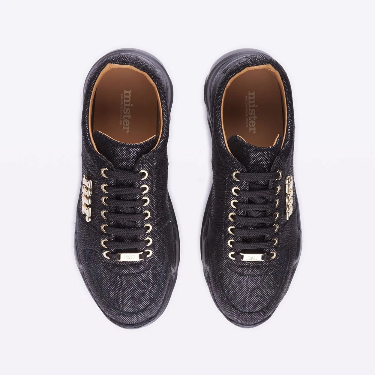 Mister 39190 Bama Men's Shoes Black Iguana Print / Suede / Calf-Skin Leather Casual Sneakers (MIS1047)