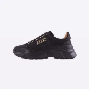 Mister 39190 Bama Men's Shoes Black Iguana Print / Suede / Calf-Skin Leather Casual Sneakers (MIS1047)