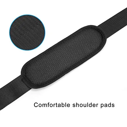 MOSISO 56 Inch Shoulder Strap, Adjustable Thick Soft Universal Replacement Non-Slip Comfort Fit Padded with Metal Swivel Hooks for Laptop Messenger Crossbody Bag Luggage/Duffel/Camera, Black