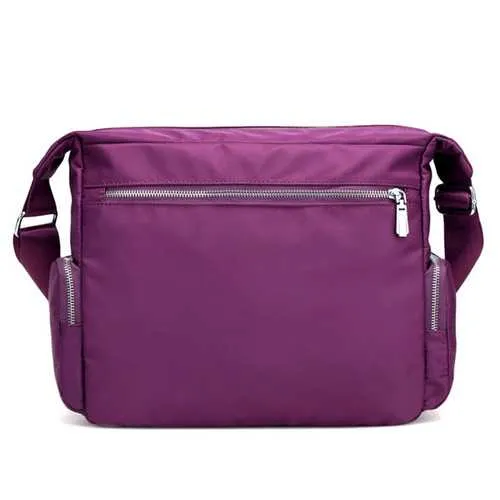Multilayer Zipper Pockets Nylon Shoulder Bags Outdoor Sports Waterproof Crossbody Bags Messenger Bag