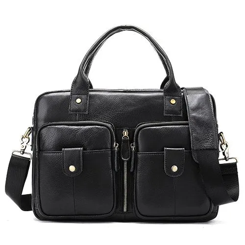 Mva Genuine Leather Bag Business Men Bags Male Leather Laptop Tote Briefcases Men Messenger Bags