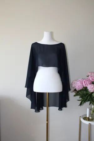 Navy Blue Chiffon Bolero