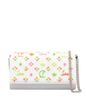 Paloma Clutch Calf Empire Loubinthesky in Bianco Mix