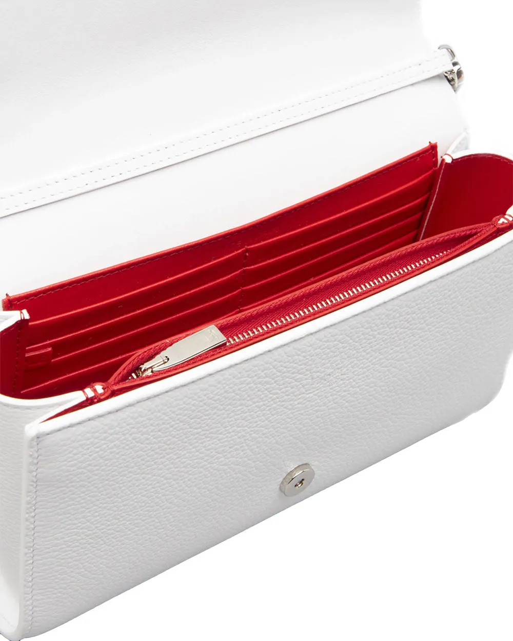 Paloma Clutch Calf Empire Loubinthesky in Bianco Mix