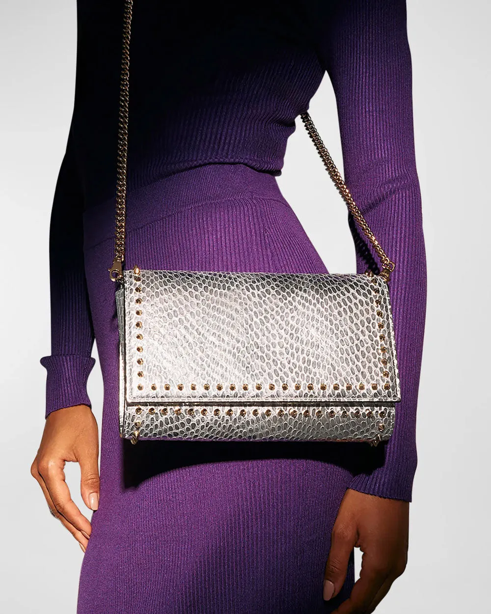 Paloma Metallic Clutch in Silver and Gold
