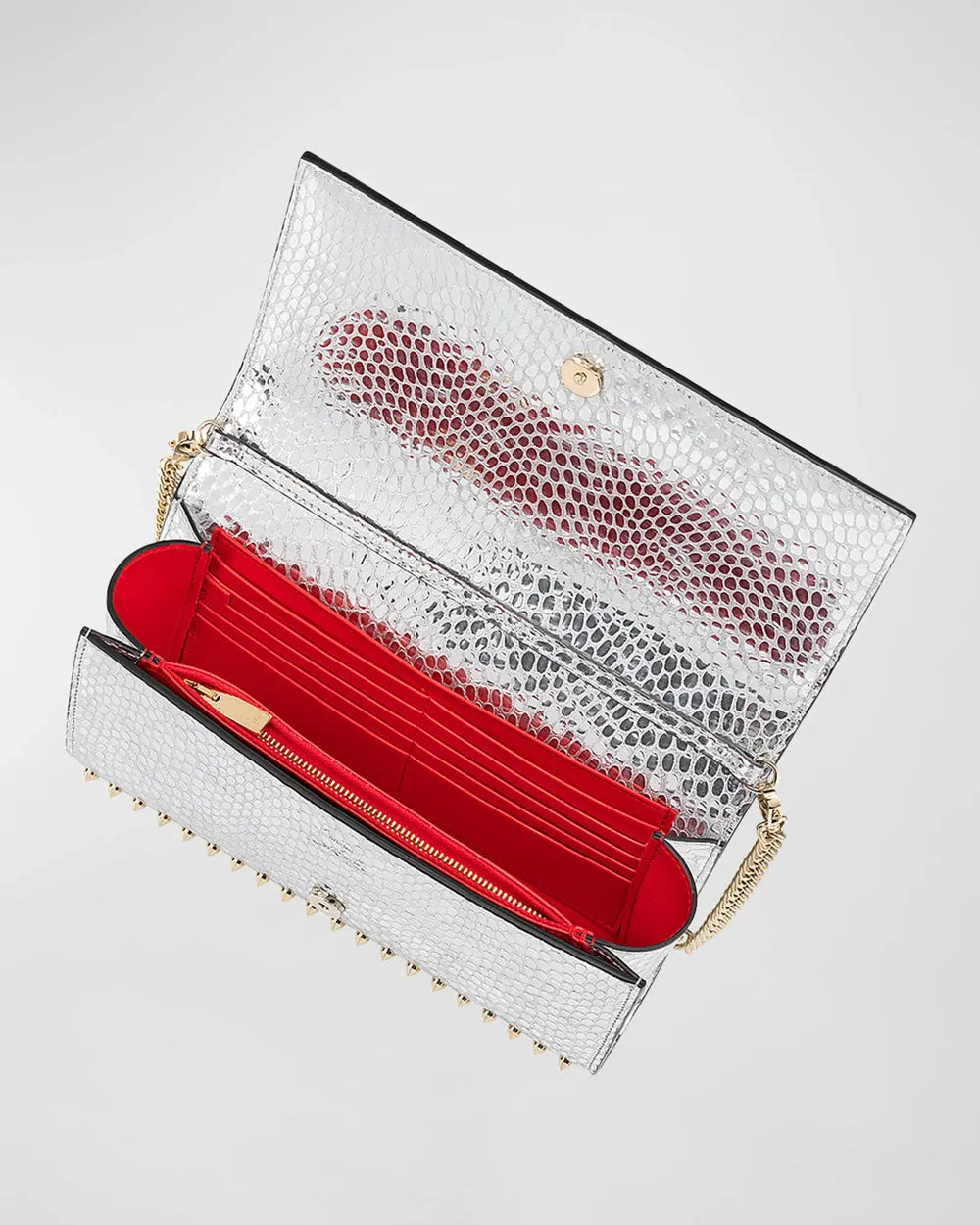 Paloma Metallic Clutch in Silver and Gold