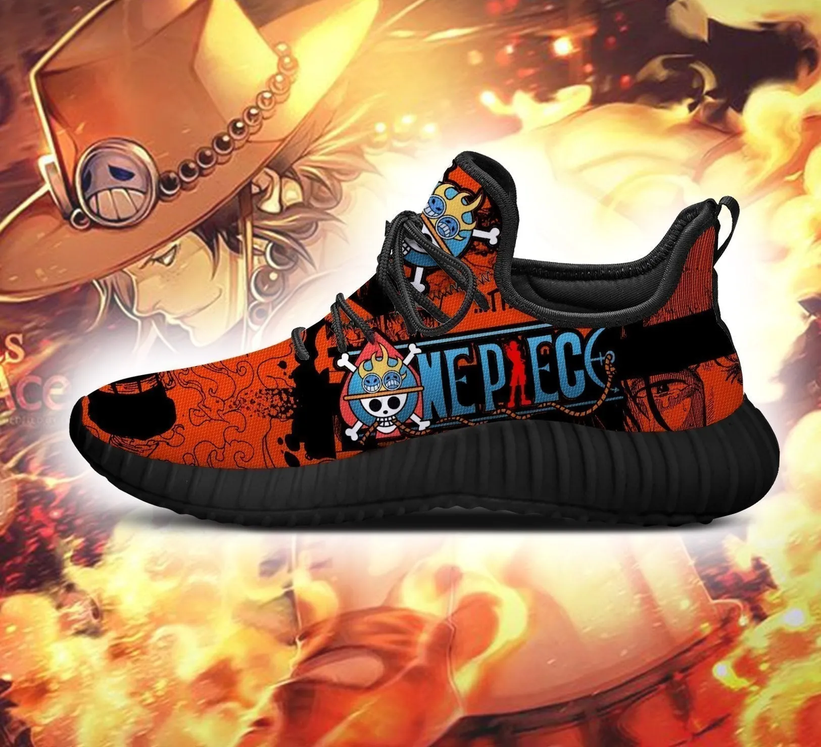 Portgas D. Ace Reze Shoes OP Anime Shoes Fan Gift Idea TT04