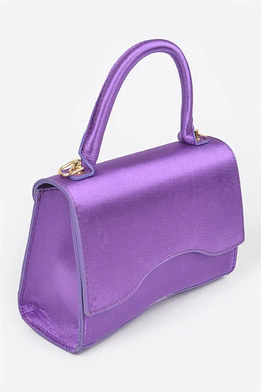 Purple Shiny Chain Crossbody Bag