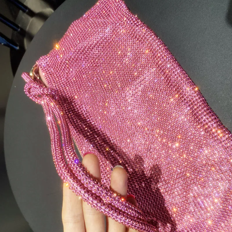 Rhinestone Purses for Women Chic Sparkly Evening large Diamond Hobo Bag