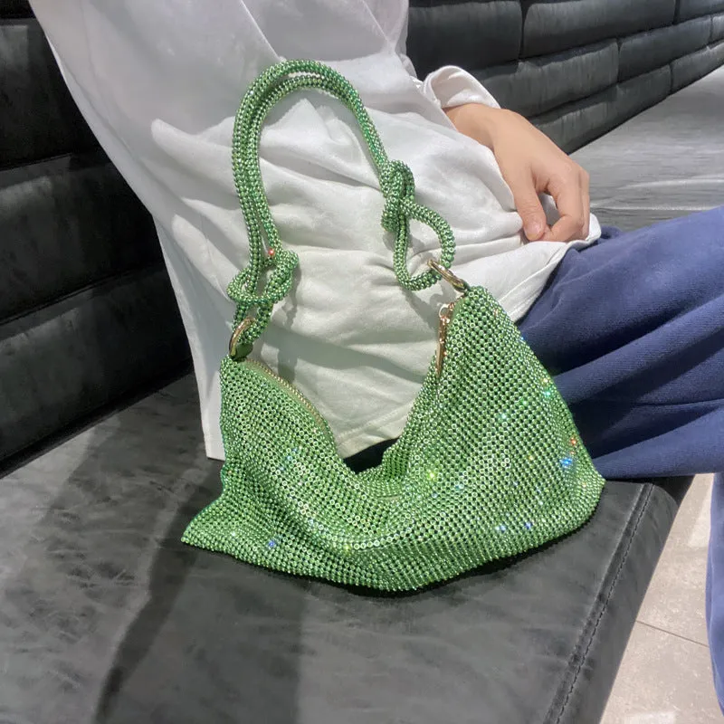Rhinestone Purses for Women Chic Sparkly Evening large Diamond Hobo Bag