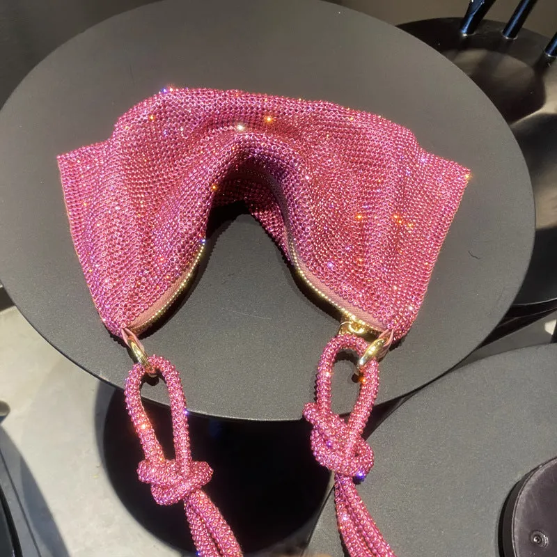 Rhinestone Purses for Women Chic Sparkly Evening large Diamond Hobo Bag