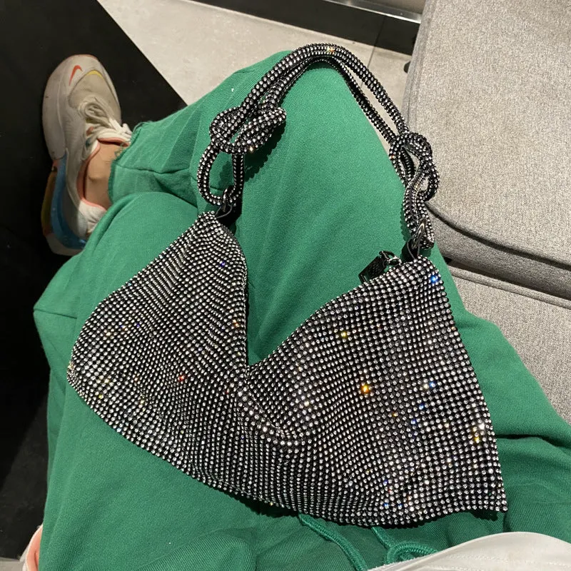 Rhinestone Purses for Women Chic Sparkly Evening large Diamond Hobo Bag
