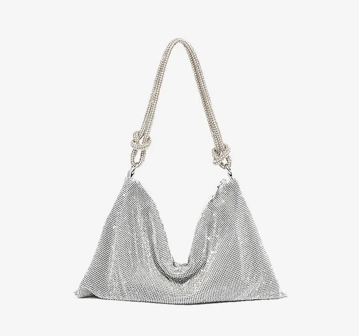 Rhinestone Purses for Women Chic Sparkly Evening large Diamond Hobo Bag