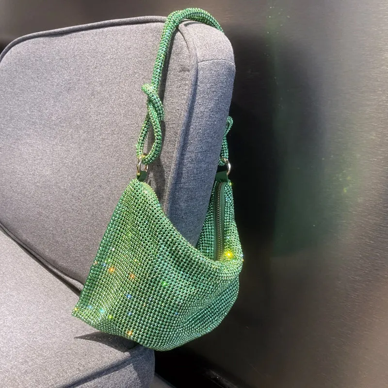 Rhinestone Purses for Women Chic Sparkly Evening large Diamond Hobo Bag