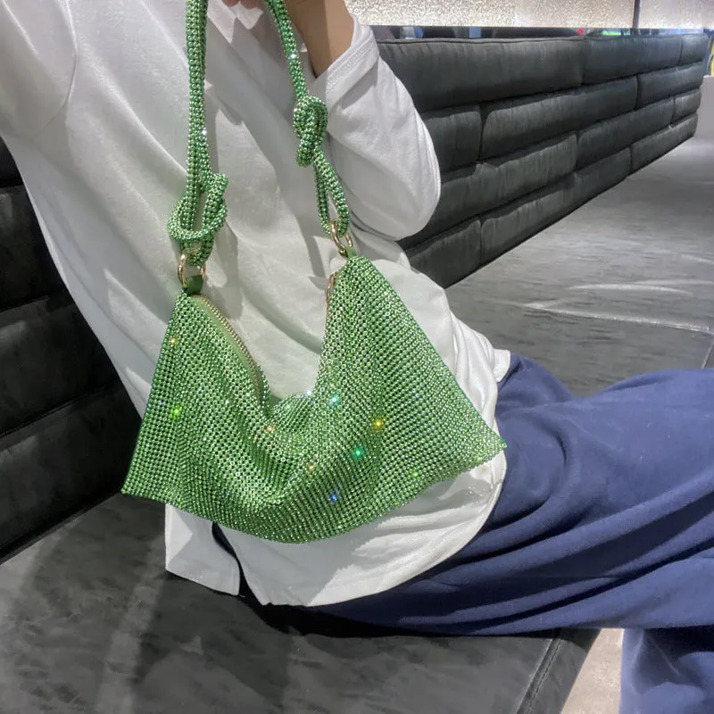 Rhinestone Purses for Women Chic Sparkly Evening large Diamond Hobo Bag