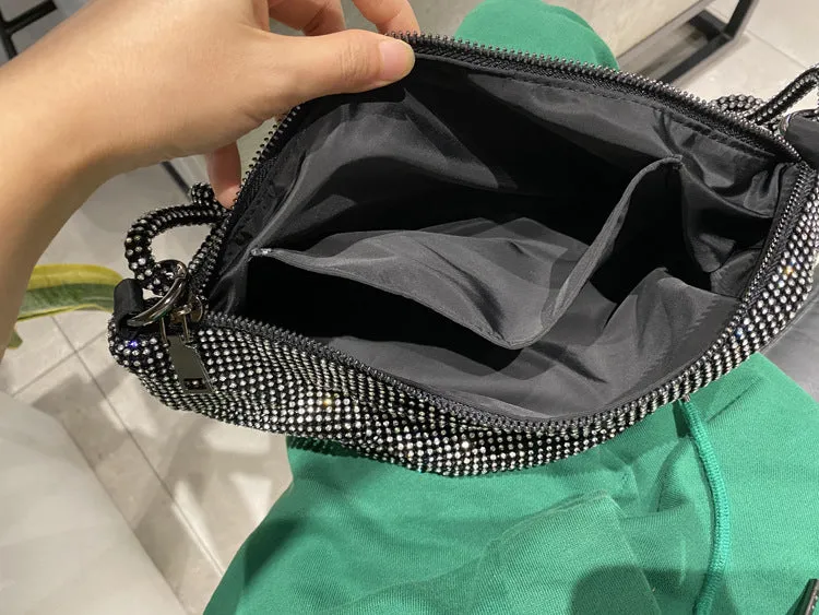 Rhinestone Purses for Women Chic Sparkly Evening large Diamond Hobo Bag