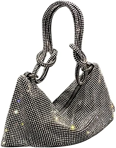 Rhinestone Purses for Women Chic Sparkly Evening large Diamond Hobo Bag